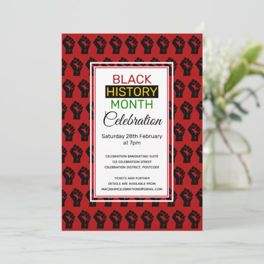 ZWARTE GESCHIEDENIS MAAND Power Fist Celebration Kaart (Staand voorkant)