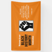 ZWARTE GESCHIEDENIS MAAND | Power Fist | Welkom Spandoek (Verticaal)