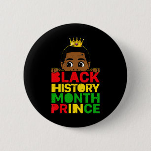 Zwarte Geschiedenis Maand Prins Afrikaanse Melanin Ronde Button 5,7 Cm