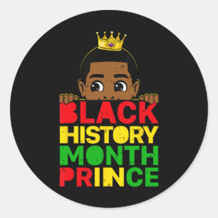 Zwarte Geschiedenis Maand Prins Afrikaanse Melanin Ronde Sticker