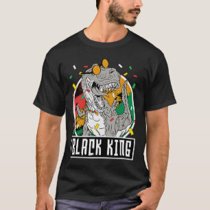 Zwarte Geschiedenis Maand Rex Dinosaur Black King  T-shirt