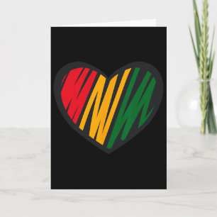 Zwarte Geschiedenis Maand Rood, Goud En Groen Hart Kaart