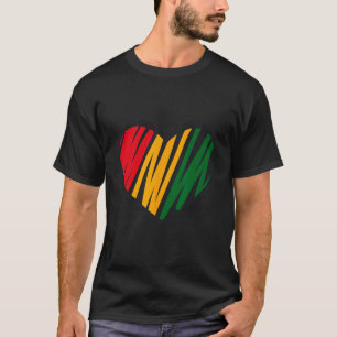Zwarte Geschiedenis Maand Rood, Goud En Groen Hart T-shirt