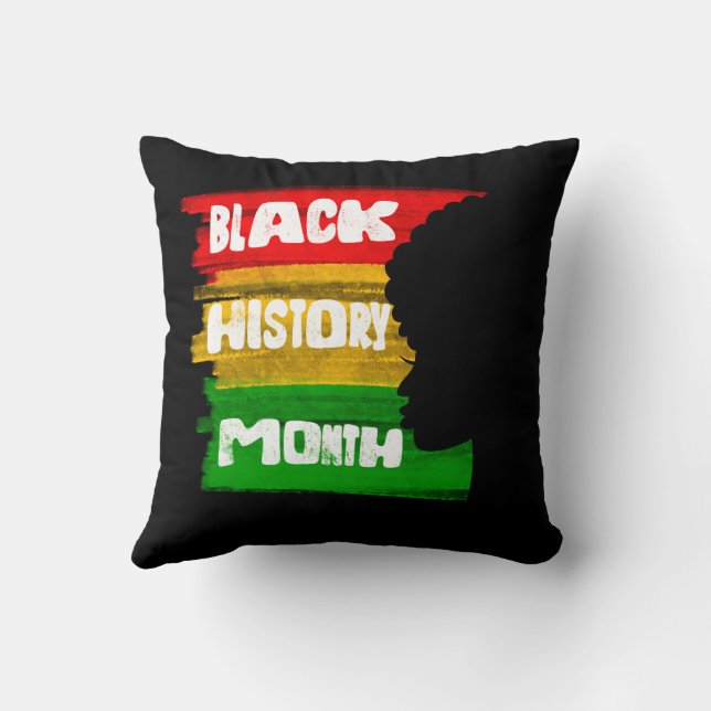 Zwarte Geschiedenis Maand Silhouette Design Kussen (Achterkant)