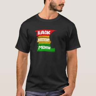 Zwarte Geschiedenis Maand Silhouette Design T-shirt