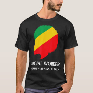 Zwarte geschiedenis maand sociaal werker Afrikaans T-shirt