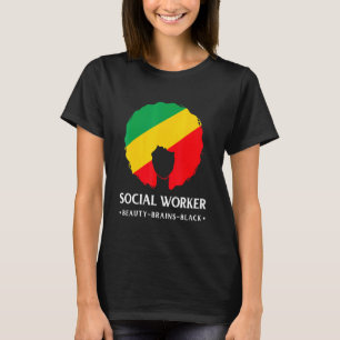 Zwarte geschiedenis maand sociaal werker Afrikaans T-shirt