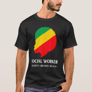 Zwarte geschiedenis maand sociaal werker Afrikaans T-shirt