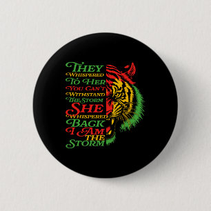Zwarte Geschiedenis Maand Tijger Afrika Kleurrijk Ronde Button 5,7 Cm