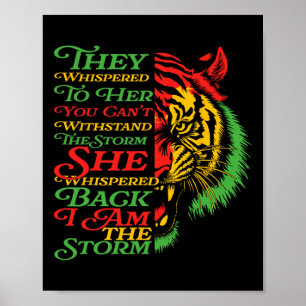 Zwarte Geschiedenis Maand Tijger Afrikaanse kleurr Poster