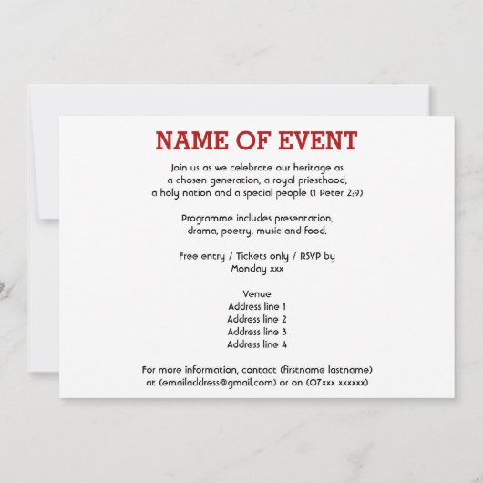 ZWARTE GESCHIEDENIS MAAND Viering Aangepaste foto Kaart (Achterkant)