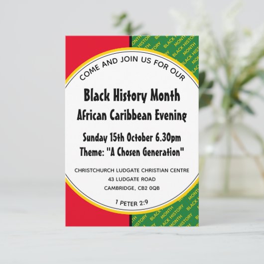 ZWARTE GESCHIEDENIS MAAND Viering Aangepaste uitno Kaart (Staand voorkant)