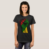 Zwarte Geschiedenis Maand Vuist Black Power Afrika T-shirt (Voorkant volledig)
