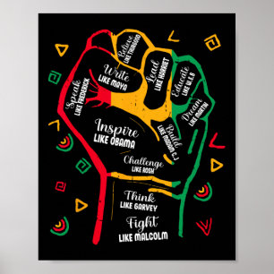 Zwarte Geschiedenis Maand Vuist Black Power Outfit Poster