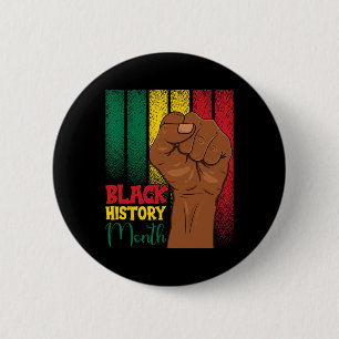 Zwarte Geschiedenis Maand Vuist Handen In Afrikaan Ronde Button 5,7 Cm