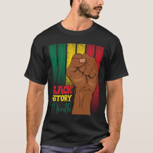 Zwarte Geschiedenis Maand Vuist Handen In Afrikaan T-shirt