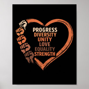 Zwarte Geschiedenis Maand Vuisten Diversiteit Geli Poster