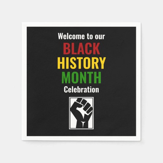 ZWARTE GESCHIEDENIS MAAND Welkom Celebration Paper Servet (Voorkant)