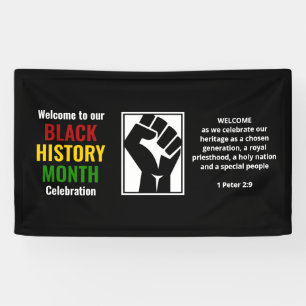 ZWARTE GESCHIEDENIS MAAND Welkom Viering Power Fis Spandoek