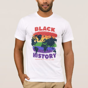 Zwarte Geschiedenis Maand, Wereldkaart voor Gezinn T-shirt