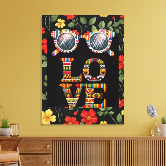 Zwarte Geschiedenis Maand Wrapping Paper Vibrant F Canvas Afdruk (Insitu (Woonkamer))