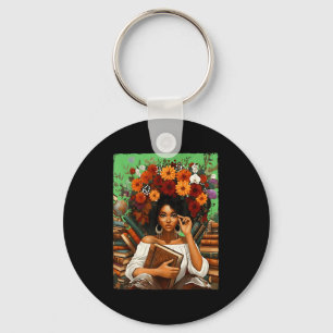Zwarte Geschiedenis Maand Zwarte Afro Meisje Vrouw Sleutelhanger