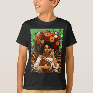 Zwarte Geschiedenis Maand Zwarte Afro Meisje Vrouw T-shirt