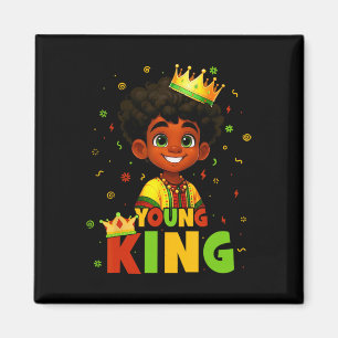 Zwarte Geschiedenis Maand Zwarte Jonge Koning Afro Magneet