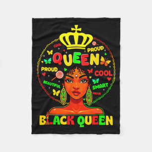 Zwarte Geschiedenis Maand Zwarte Koningin Afro Mel Fleece Deken