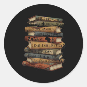 Zwarte Geschiedenis Maand Zwarte Leiders Afro-Amer Ronde Sticker