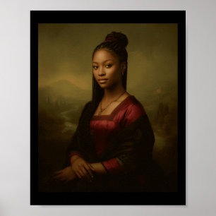 Zwarte Geschiedenis Maand Zwarte Mona Lisa Afro-Am Poster