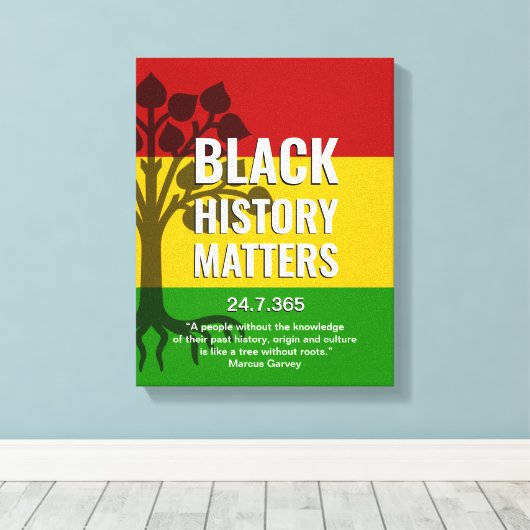 Zwarte geschiedenis MARCUS GARVEY Canvas Afdruk (Insitu (Houten vloer))