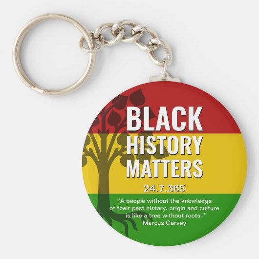 Zwarte geschiedenis MARCUS GARVEY Sleutelhanger (Voorkant)