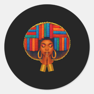 Zwarte Geschiedenis Meisje Vrouwen Boekliefhebber  Ronde Sticker
