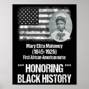 Zwarte geschiedenis met 1e Afro-Amerikaanse verple Poster