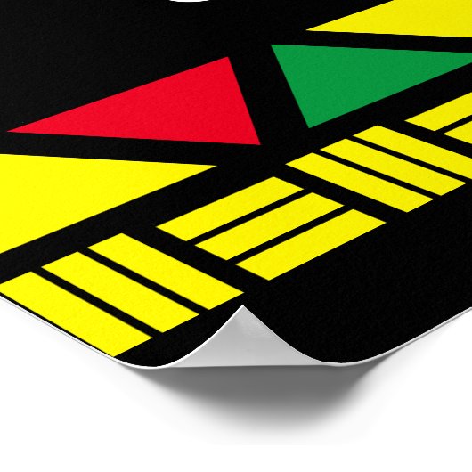 Zwarte geschiedenis met Afrikaanse kaart en vuist  Poster (Hoek)