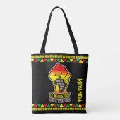 Zwarte geschiedenis met Afrikaanse kaart en vuist Tote Bag (Achterkant)