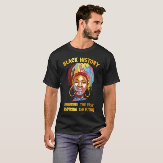 Zwarte geschiedenis met de vorige inspirerende toe t-shirt (Voorkant volledig)