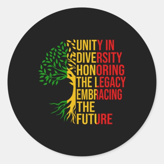 Zwarte geschiedenis met respect voor het verleden  ronde sticker (Voorkant)