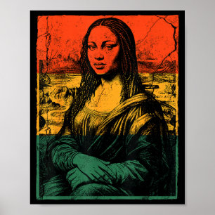 Zwarte Geschiedenis Mona Lisa Afro Vrouw Amerikaan Poster
