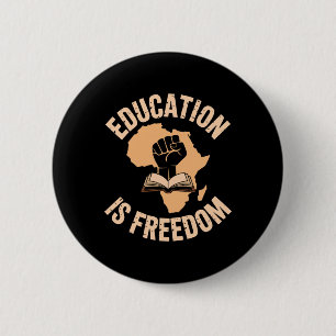 Zwarte Geschiedenis Onderwijs Is Vrijheid Boeken Z Ronde Button 5,7 Cm