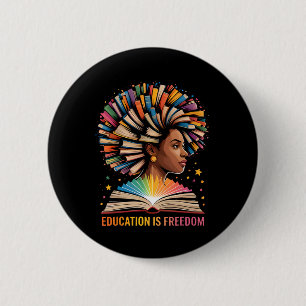 Zwarte Geschiedenis Onderwijs Is Vrijheid Boeken Z Ronde Button 5,7 Cm