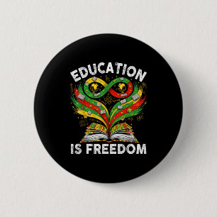 Zwarte Geschiedenis Onderwijs Is Vrijheid Boeken Z Ronde Button 5,7 Cm