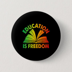 Zwarte Geschiedenis Onderwijs is Vrijheidsboeken Z Ronde Button 5,7 Cm