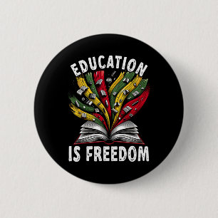 Zwarte Geschiedenis Onderwijs is Vrijheidsboeken Z Ronde Button 5,7 Cm