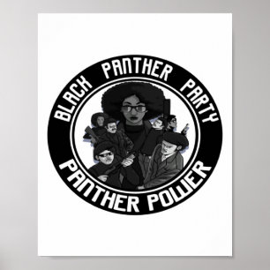Zwarte Geschiedenis Panther Partij Afro Burgerrech Poster