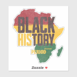 Zwarte Geschiedenis Periode Afrika Kaart Culturele Sticker