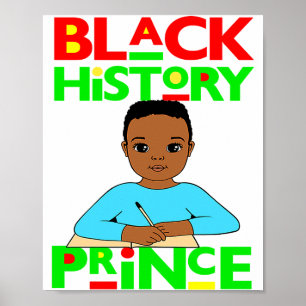 Zwarte Geschiedenis Prins Melanine Jongen Zoon Bru Poster