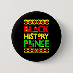 Zwarte Geschiedenis Prins Melanine Jongen Zoon Bru Ronde Button 5,7 Cm
