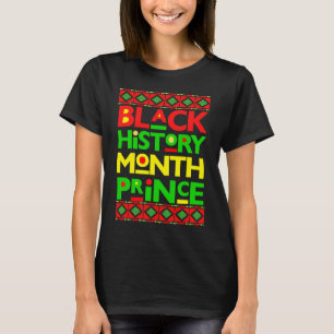Zwarte Geschiedenis Prins Melanine Jongen Zoon Bru T-shirt